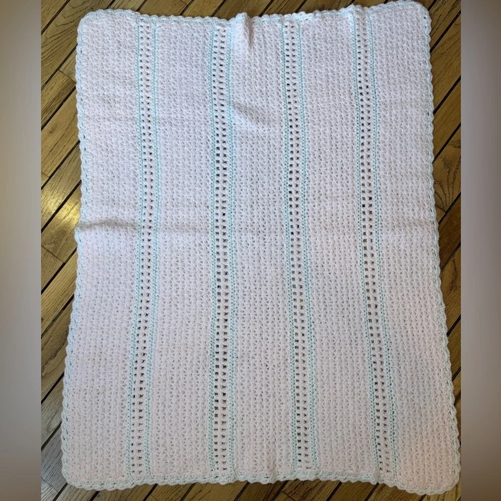 Handmade Pink Crochet Baby Blanket